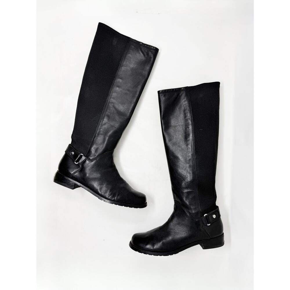 [Stuart Weitzman] Black Leather Accummulate Tall Knee High Riding Boots Size 7.5